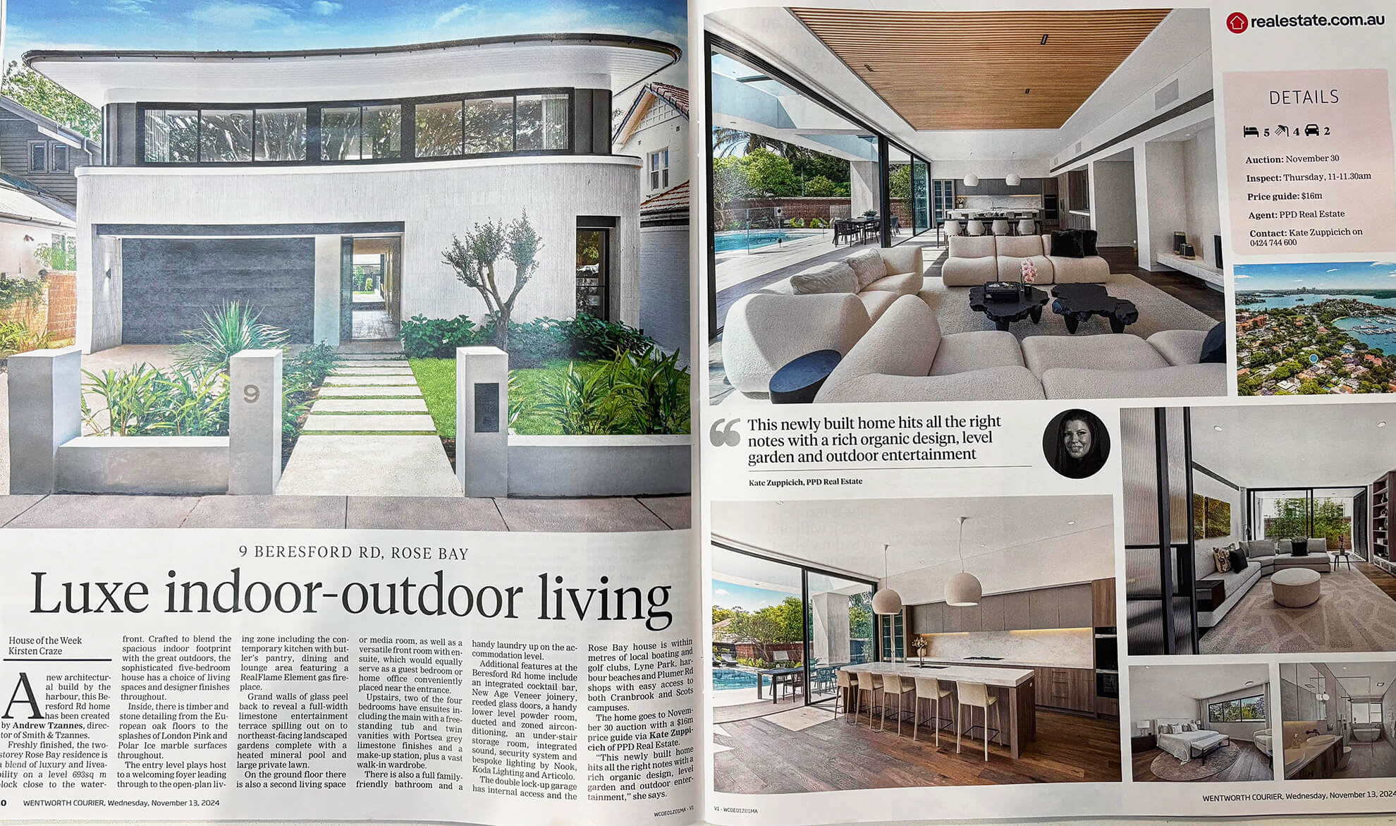 newspaper article about renovation project double bay